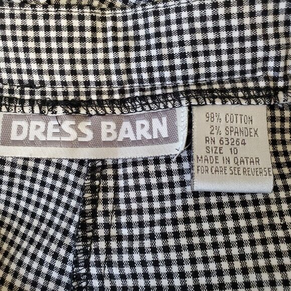 Dressbarn Gingham Pants Women's Size 10 Black White Ankle Capri Stretch - Picture 8 of 10